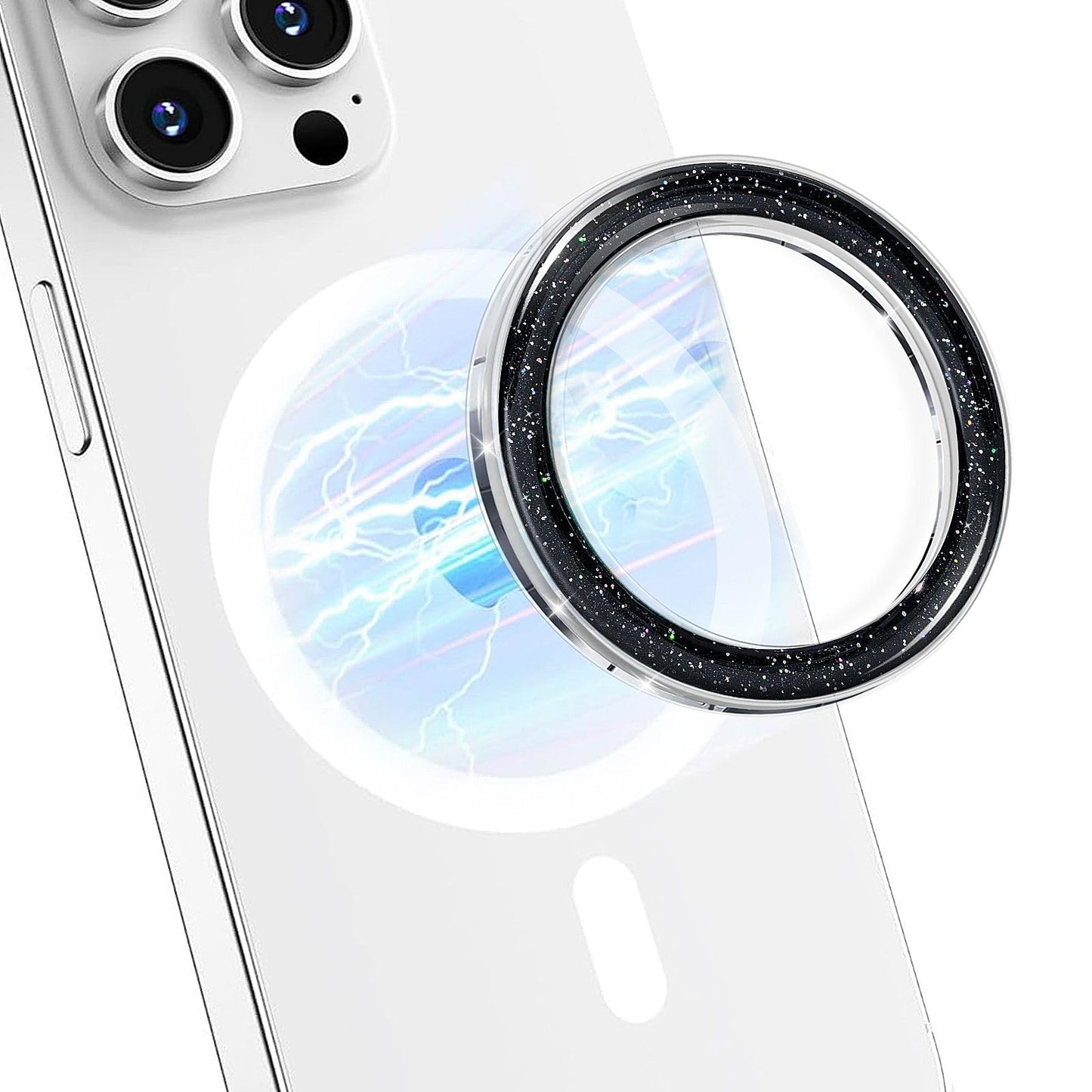 Magnetic Base Compatible with Popsocket Phone Grip and MagSafe,Removable Phone Holder Base for Smartphone and Phone Cases, Upgrade for Phone Stand,Clear Blue
