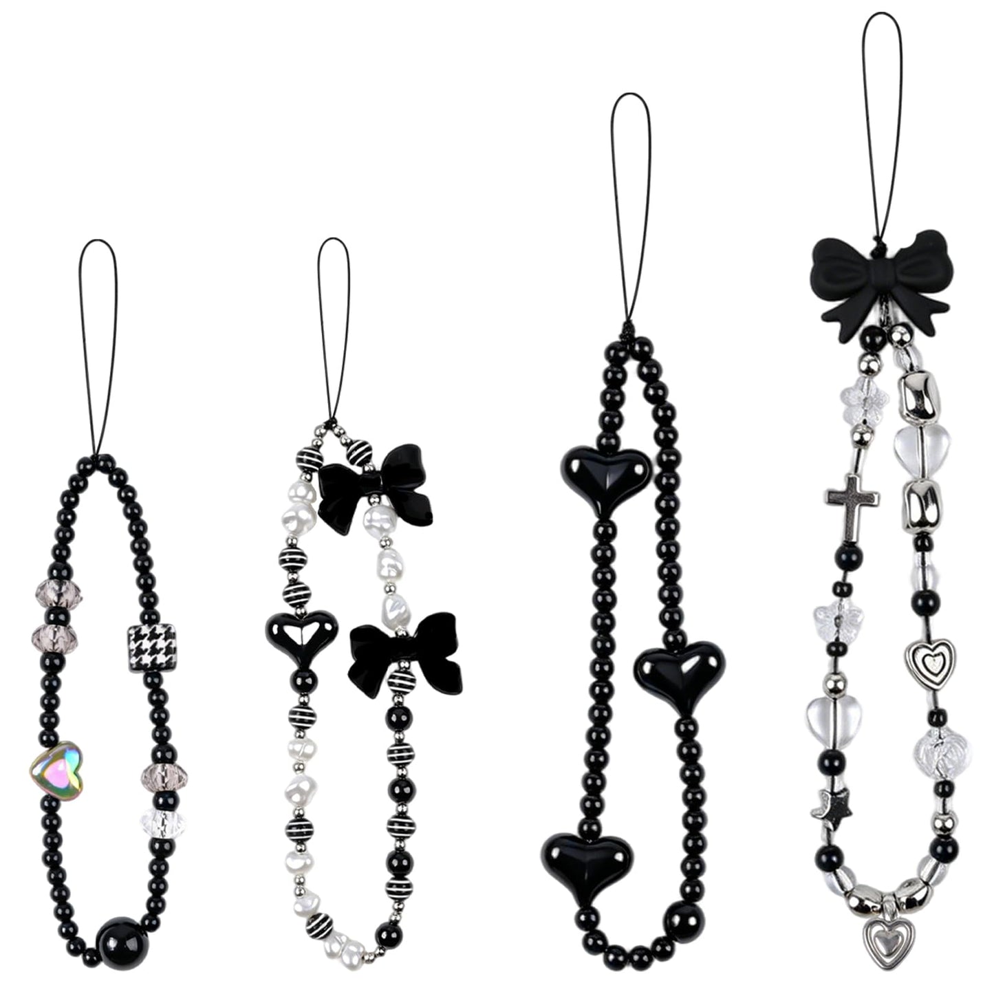 4PCS Phone Charms Strap - Camera Beaded Wrist Strap, Y2K Accessories for Bag Keychain Phones Pendant Decor