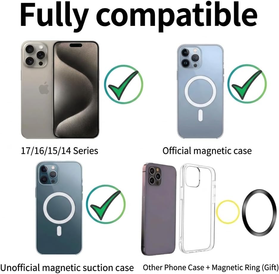 4-in-1 Magnetic Silicone Suction Cup Phone Grip Mount with Card Holder, Versatile Foldable Kickstand, Hands-Free Phone Accessories for Selfies/Vlog/Makeup/Tiktok, MagSafe-Compatible (Pink)