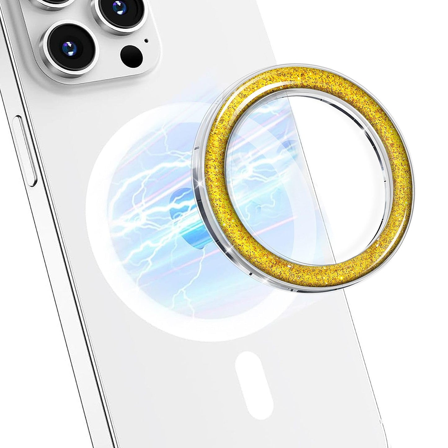 Magnetic Base Compatible with Popsocket Phone Grip and MagSafe，Removable Phone Holder Base for Smartphone and Phone Cases, Upgrade for Phone Stand,Clear Blue