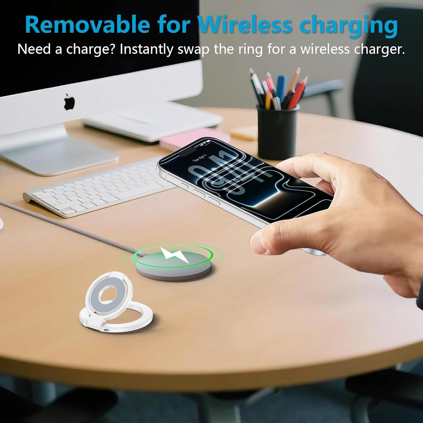 Dual-Sided Magnetic Phone Grip MagSafe Phone Ring Holder Kickstand Loop Magnet Finger Ring Stand for iPhone 17e/17/16/15/14/13/12 Pro Max Samsung S26 Ultra S26 S25 FE S24 Ultra Google Pixel 10a 10 9 8