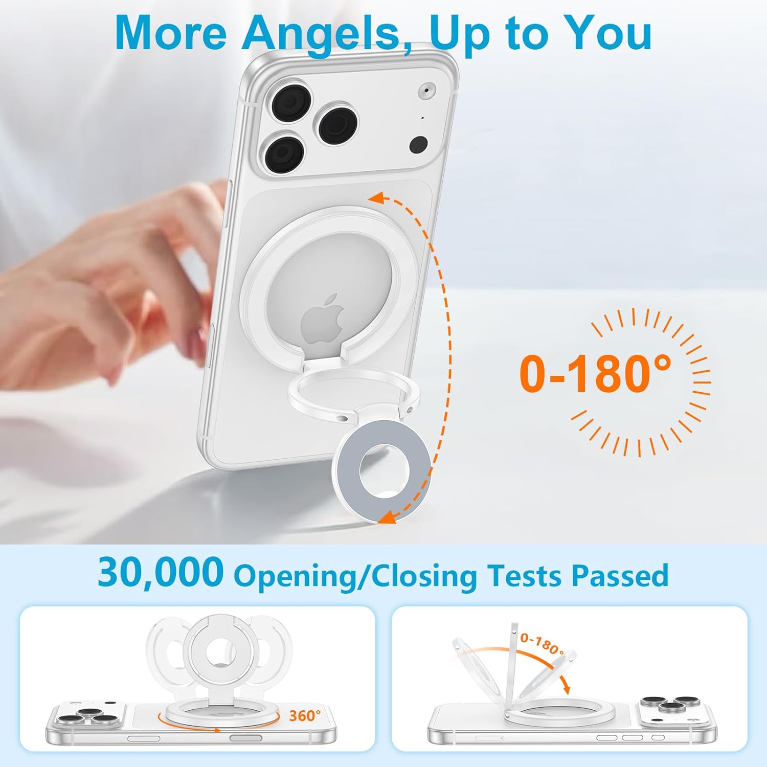 Dual-Sided Magnetic Phone Grip MagSafe Phone Ring Holder Kickstand Loop Magnet Finger Ring Stand for iPhone 17e/17/16/15/14/13/12 Pro Max Samsung S26 Ultra S26 S25 FE S24 Ultra Google Pixel 10a 10 9 8